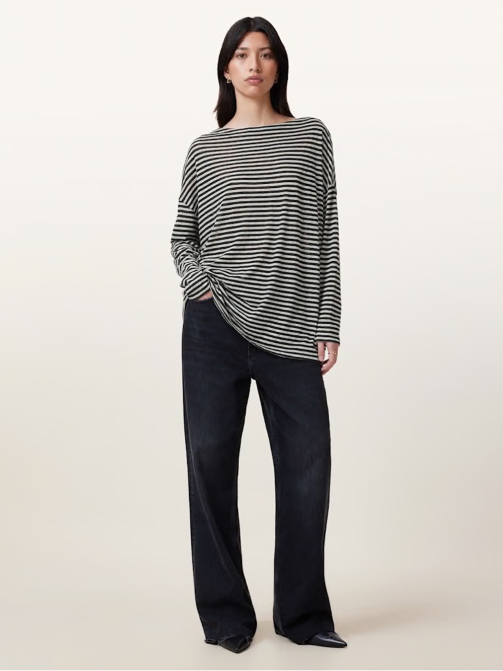 All Saints RITA RELAXED FIT STRIPED T-SHIRT